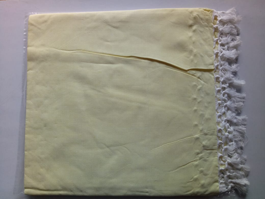 Bhagalpuri Dull Andi Chadar Plain Double Thread 54X100 inch Cream