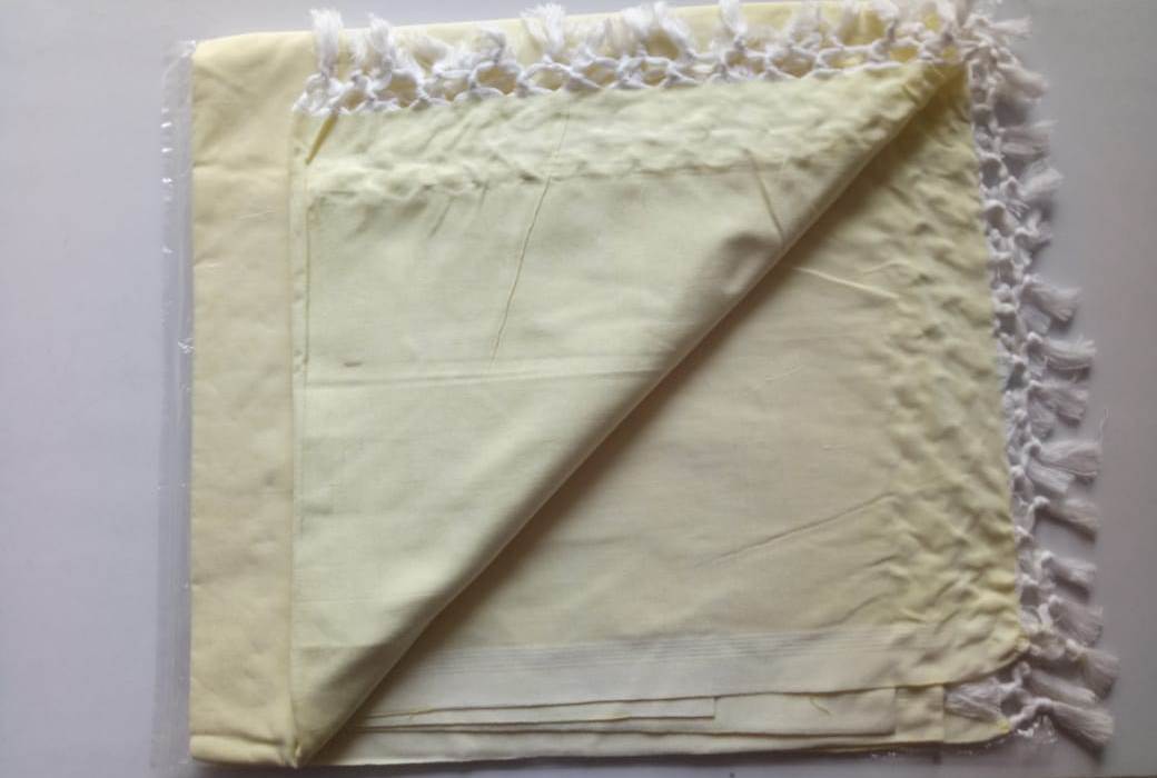 Bhagalpuri Dull Andi Chadar Plain Double Thread 54X100 inch Cream