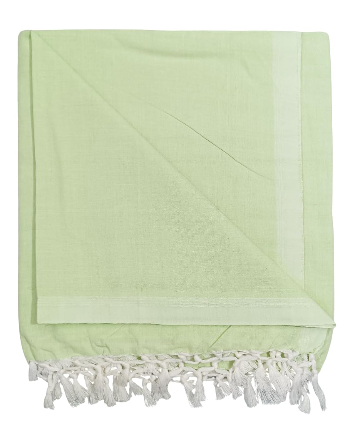 Bhagalpuri Dull Andi Chadar Plain Double Thread 54X100 inch Parrot Green