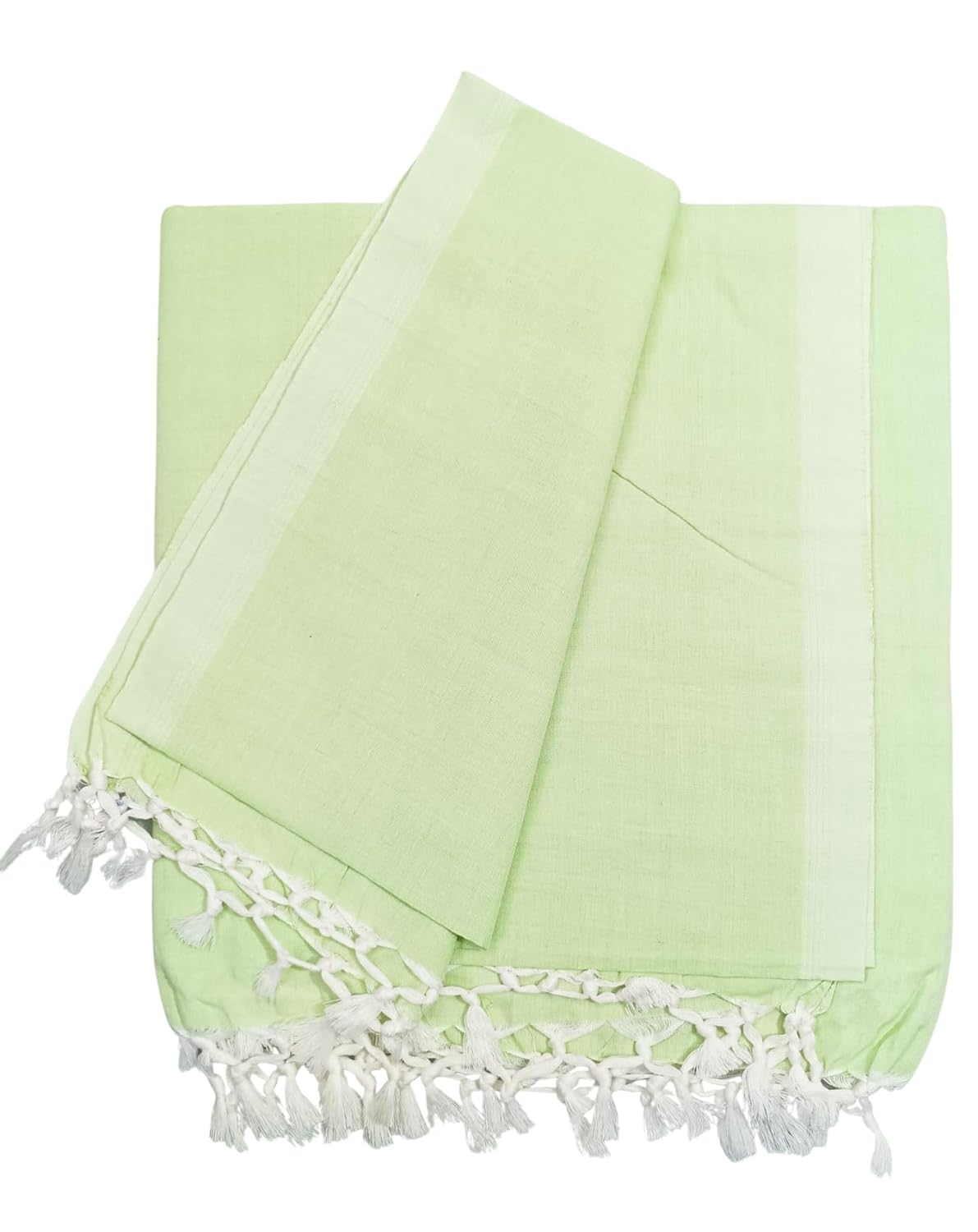 Bhagalpuri Dull Andi Chadar Plain Double Thread 54X100 inch Parrot Green