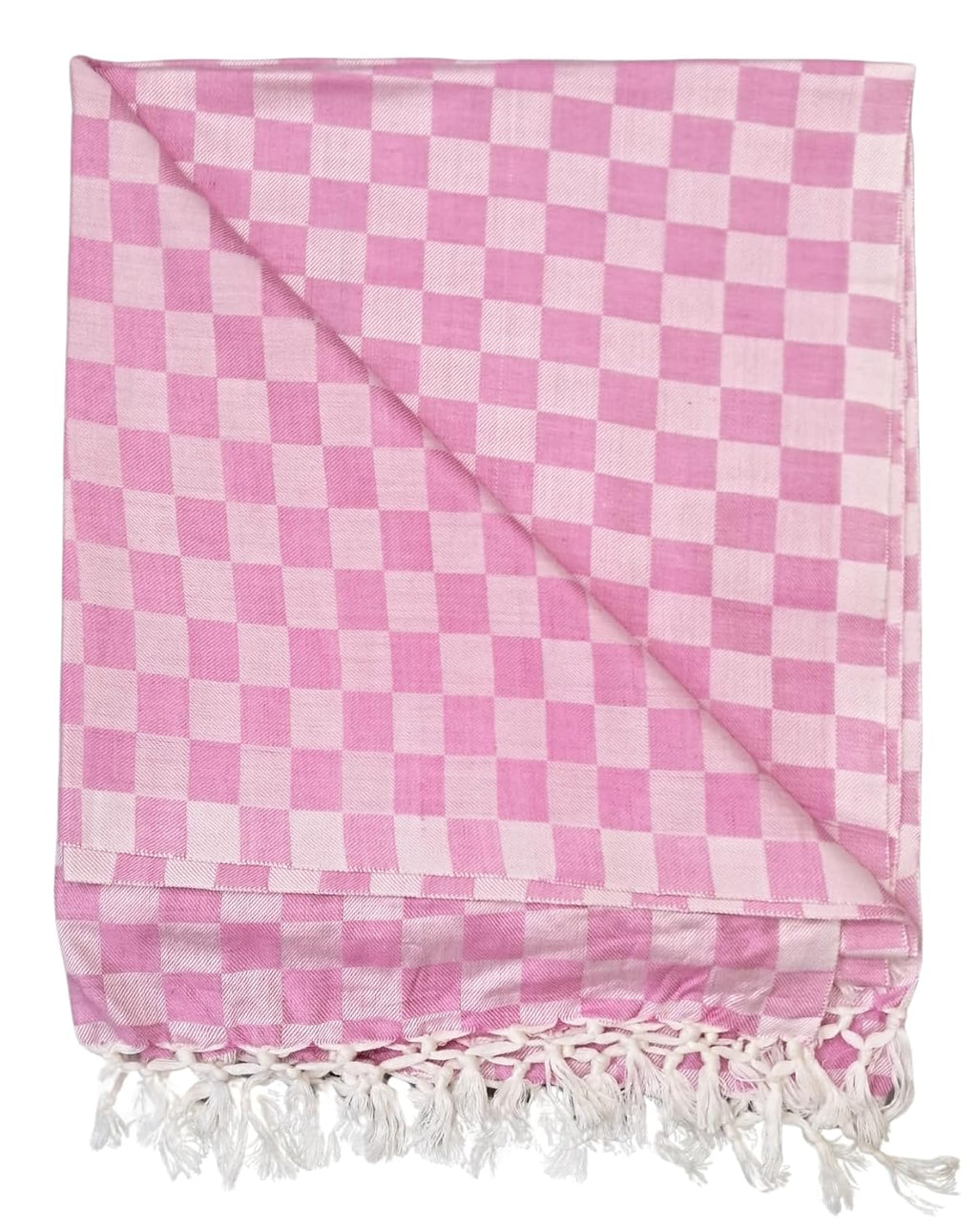 Bhagalpuri 3D cotton chadar Chekered 53 x 100 inch Pink