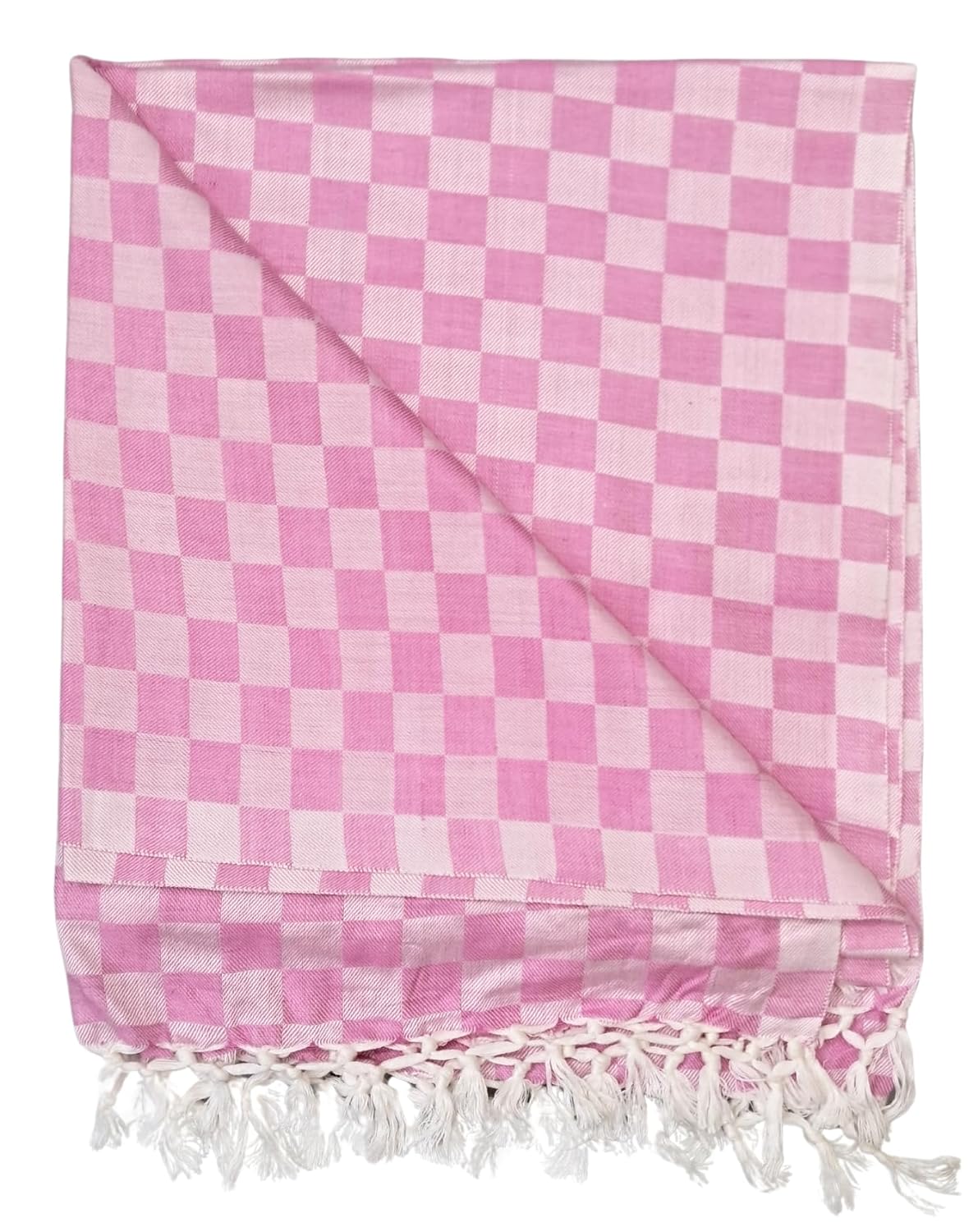 Bhagalpuri 3D cotton chadar Chekered 53 x 100 inch Pink
