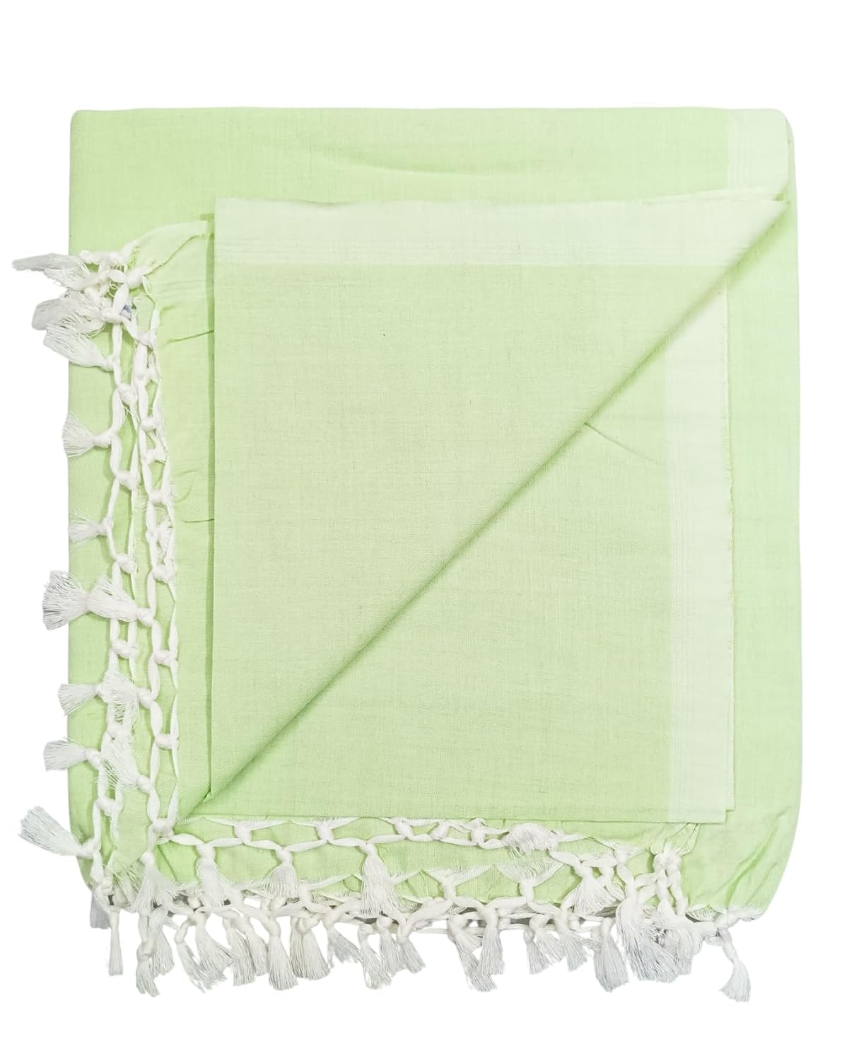 Bhagalpuri Dull Andi Chadar Plain Double Thread 54X100 inch Parrot Green