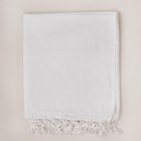 Bhagalpuri Designer Cotton Chadar 53x100 inch White