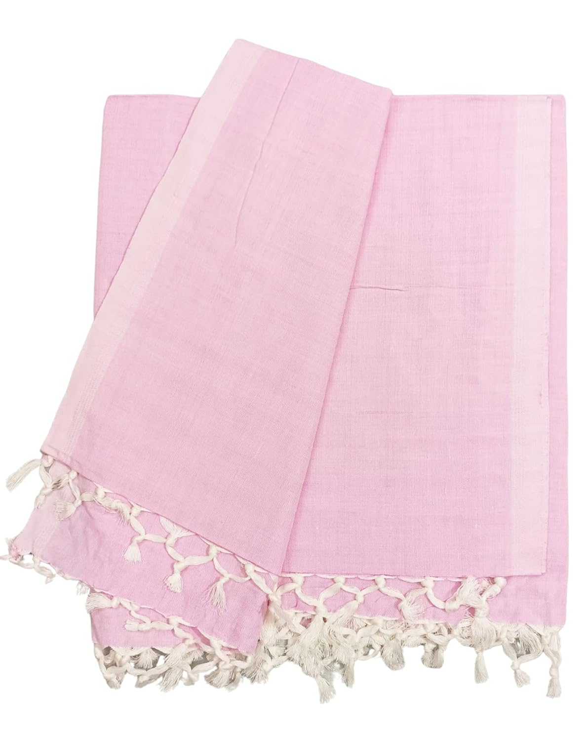 Bhagalpuri Dull Andi Chadar Plain Double Thread 54X100 inch Pink