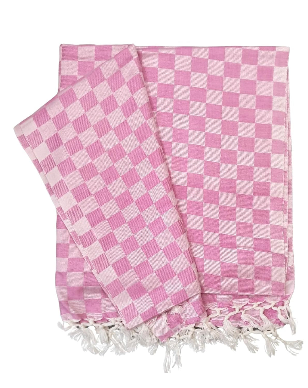Bhagalpuri 3D cotton chadar Chekered 53 x 100 inch Pink