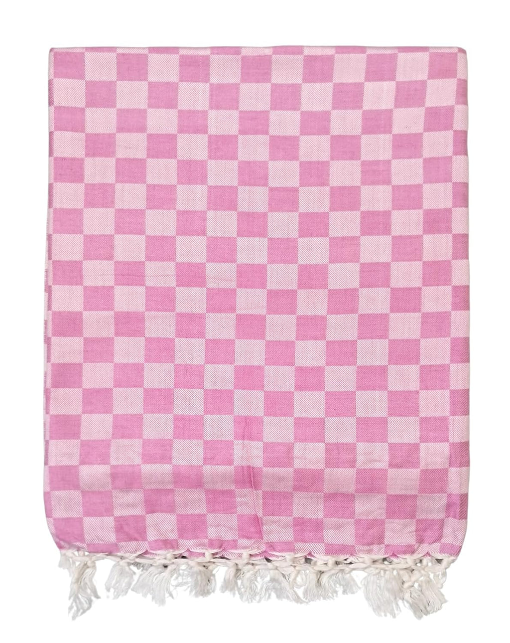 Bhagalpuri 3D cotton chadar Chekered 53 x 100 inch Pink
