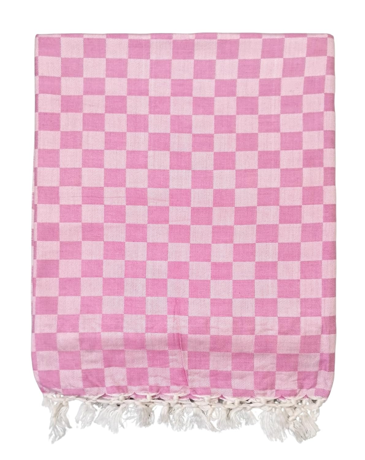 Bhagalpuri 3D cotton chadar Chekered 53 x 100 inch Pink
