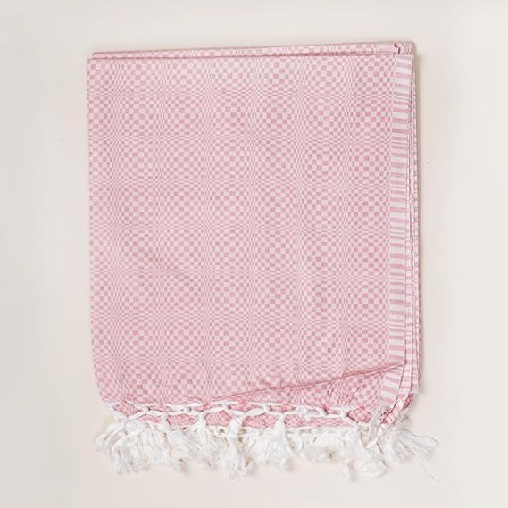 Bhagalpuri Designer Cotton Chadar 53x100 inch Pink