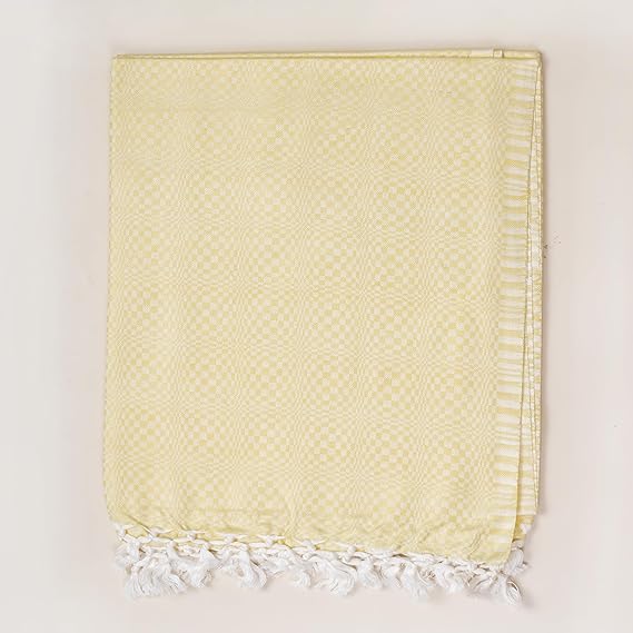 Bhagalpuri Designer Cotton Chadar 53x100 inch Yellow