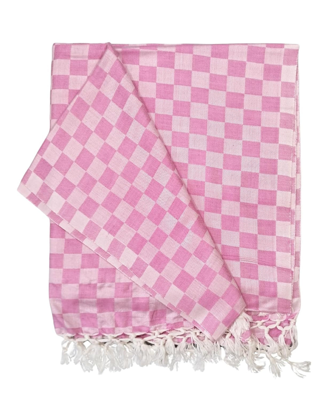 Bhagalpuri 3D cotton chadar Chekered 53 x 100 inch Pink