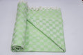 Bhagalpuri 3D cotton chadar Chekered 53 x 100 inch Parrot Green