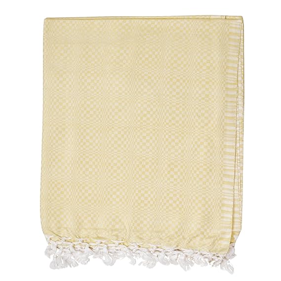 Bhagalpuri Designer Cotton Chadar 53x100 inch Yellow