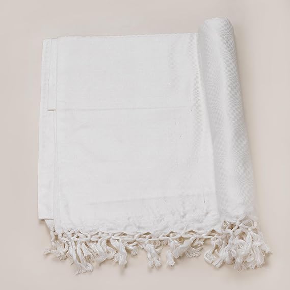 Bhagalpuri Designer Cotton Chadar 53x100 inch White