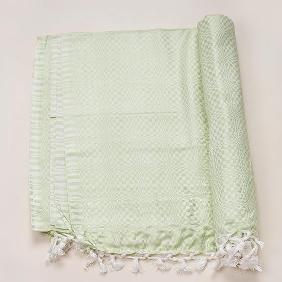 Bhagalpuri Designer Cotton Chadar 53x100 inch Parrot Green