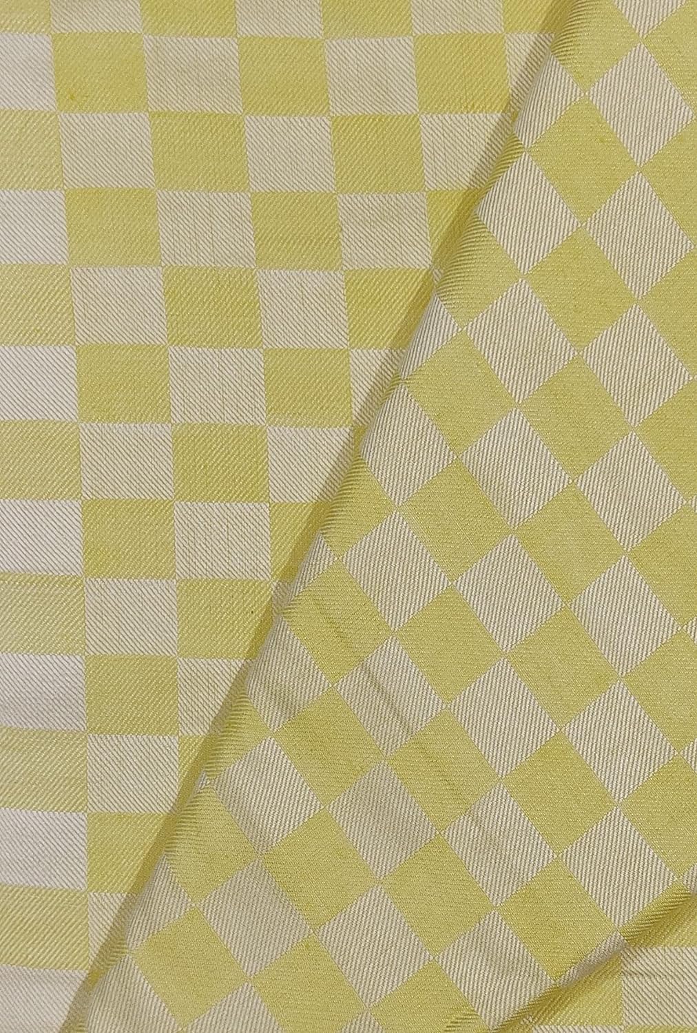 Bhagalpuri 3D cotton chadar Chekered 53 x 100 inch Yellow