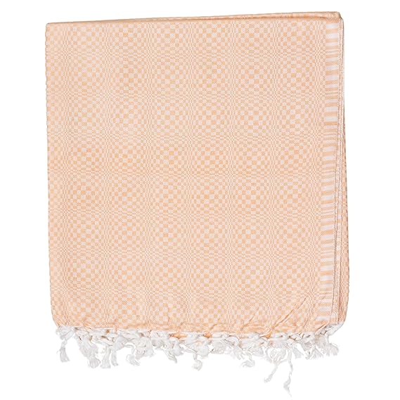 Bhagalpuri Designer Cotton Chadar 53x100 inch Light Orange