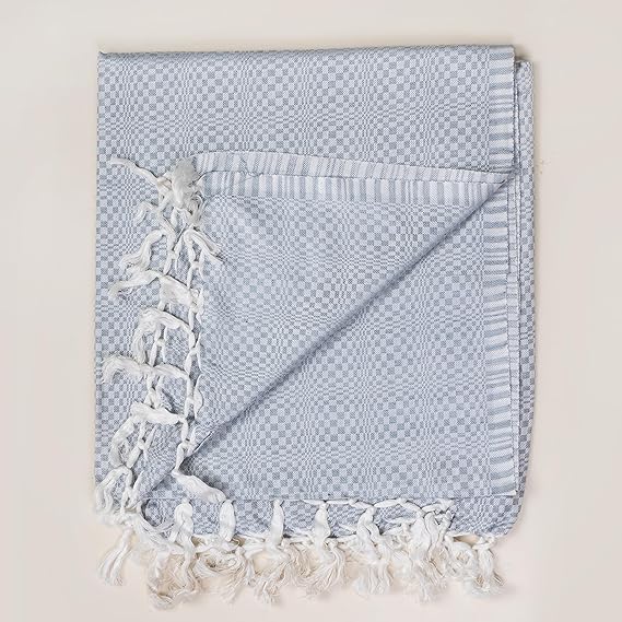 Bhagalpuri Designer Cotton Chadar 53x100 inch Grey