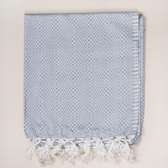 Bhagalpuri Designer Cotton Chadar 53x100 inch Grey