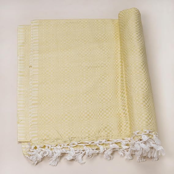 Bhagalpuri Designer Cotton Chadar 53x100 inch Yellow