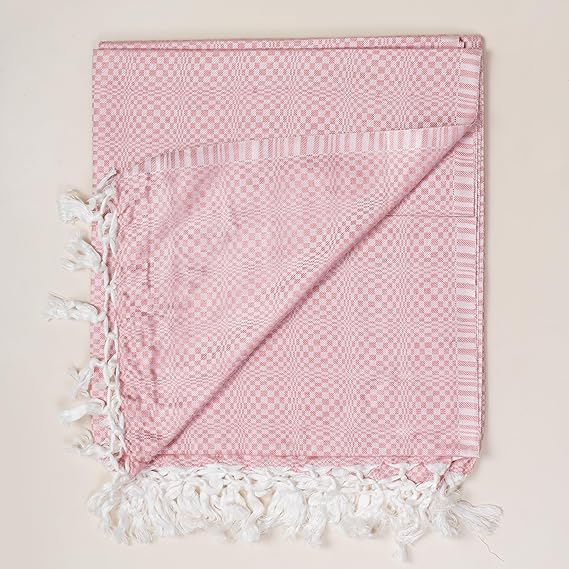 Bhagalpuri Designer Cotton Chadar 53x100 inch Pink