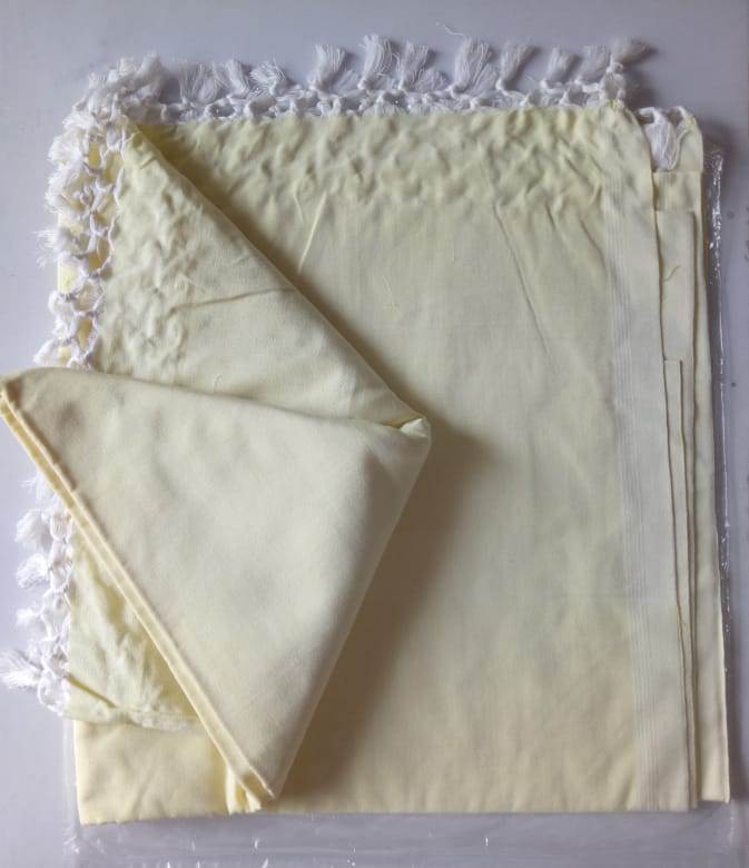 Bhagalpuri Dull Andi Chadar Plain Double Thread 54X100 inch Cream
