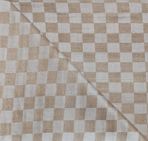 Bhagalpuri 3D cotton chadar Chekered 53 x 100 inch Beige