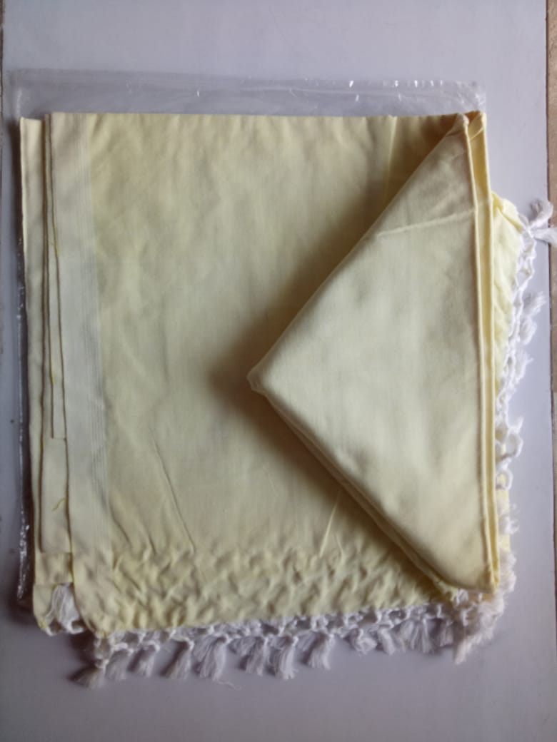 Bhagalpuri Dull Andi Chadar Plain Double Thread 54X100 inch Cream